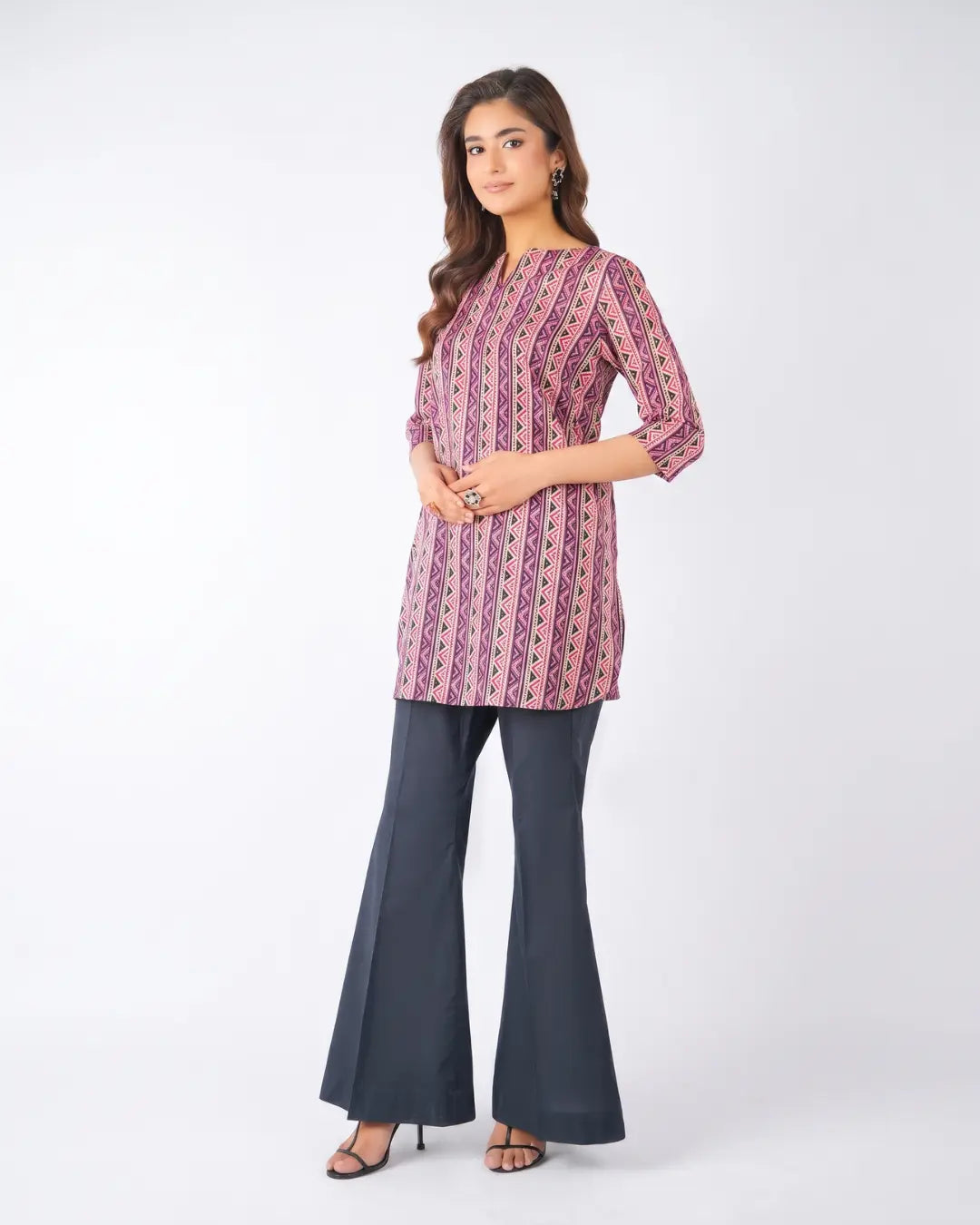 3 Piece Bareeze Unstitched Printed Lawn Suit – Baby pink Color