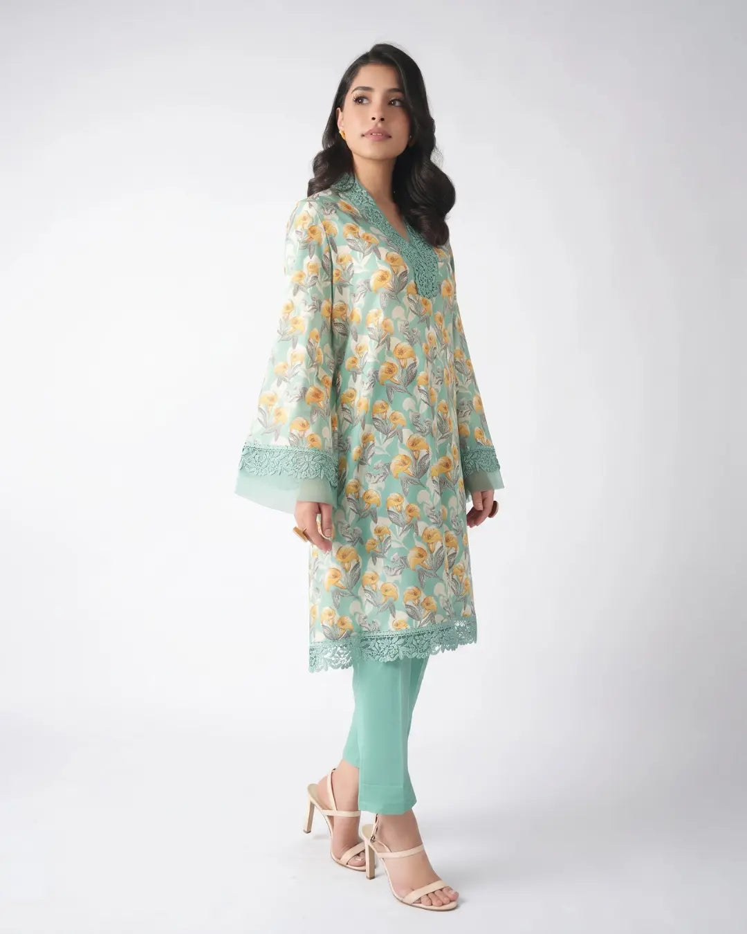 3 Piece Bareeze Unstitched Printed Lawn Suit – Ferozi Color