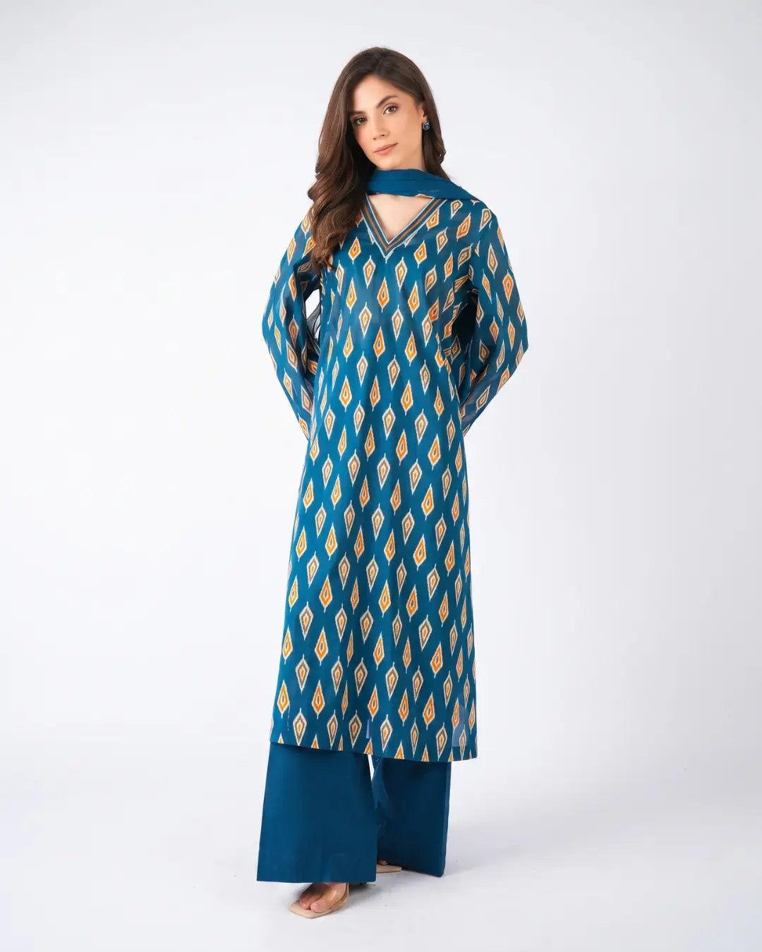 3 Piece Bareeze Unstitched Printed Lawn Suit – Zink Color